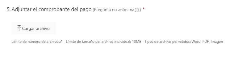 Carg&aacute; el comprobante de pago, de preferencia que sea en imagen o PDF